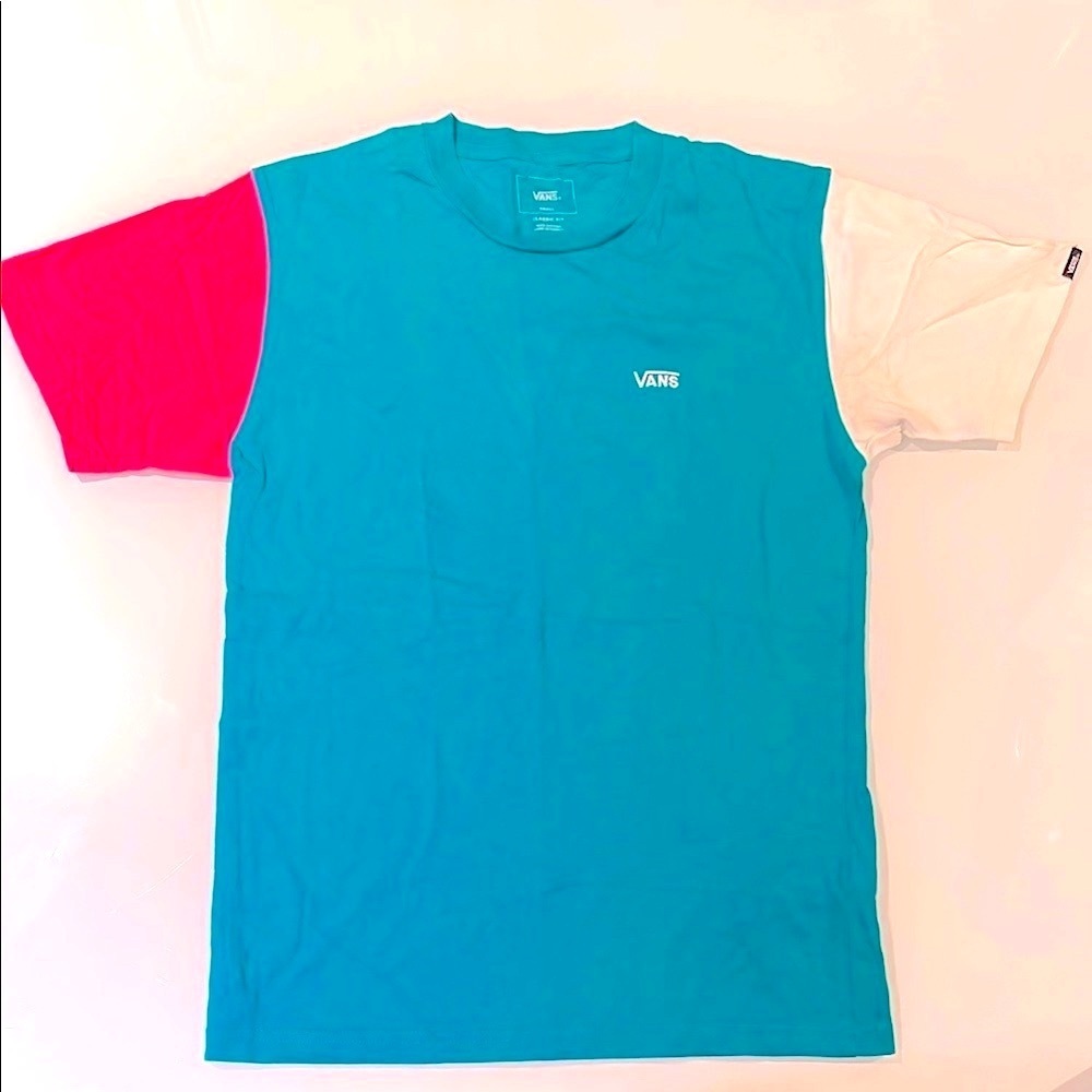 Vans Teal, Pink, and White Colorblock T-Shirt